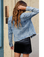 Luvamia Women's Oversized Denim Shirt Jacket - Lightweight Plus Size Top - Summer Outfit - Wishful Blue - Xx-large (fits 20/22)