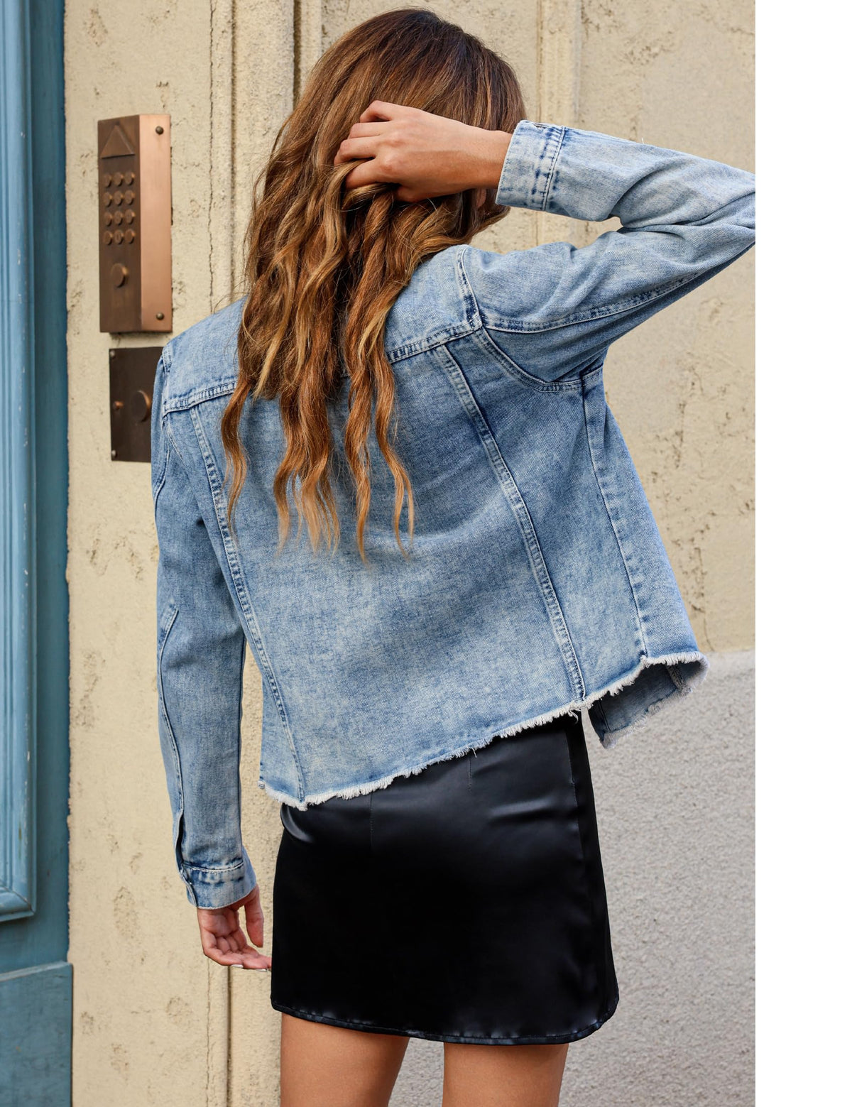 Luvamia Women's Oversized Denim Shirt Jacket - Lightweight Plus Size Top - Summer Outfit - Wishful Blue - Xx-large (fits 20/22)