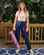 G4free Work Pants Women High-Waist Dress Slacks Royal Blue M Tall