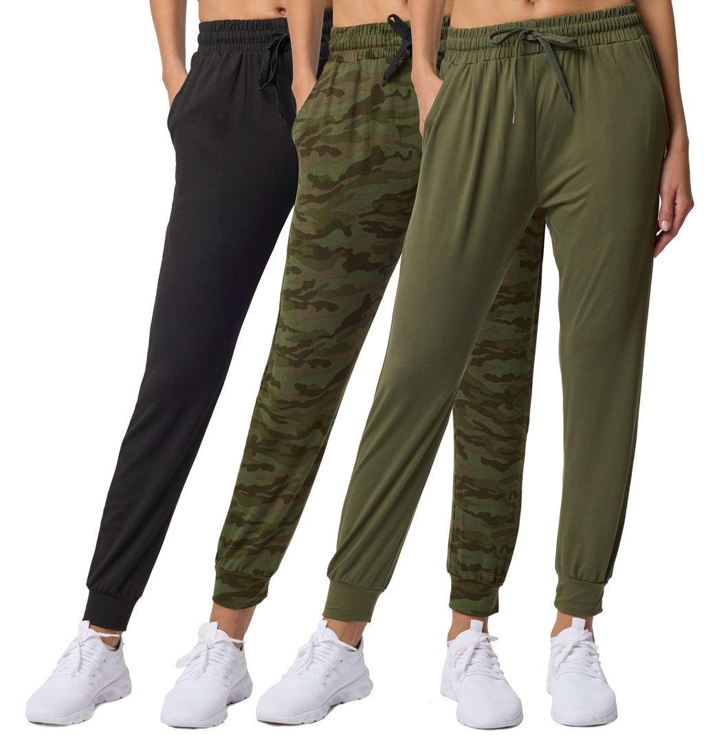 3 Pack Women's Joggers Sweatpants Lounge Pants Yoga Workout - Set 4