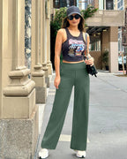 G4free Wide-Leg Yoga Pants For Women Dark Forest Green Xxl Regular