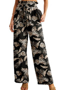 Iwollence Women Plus Size Palazzo Pants - 35 Black Palm Leaf