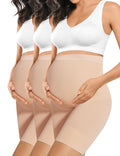 Women's Peauty Maternity Baby Shower Dress Clothes Pregnancy for Dresses Shorts Underwear Under Bump (nude+nude+nude L) Shapewear
