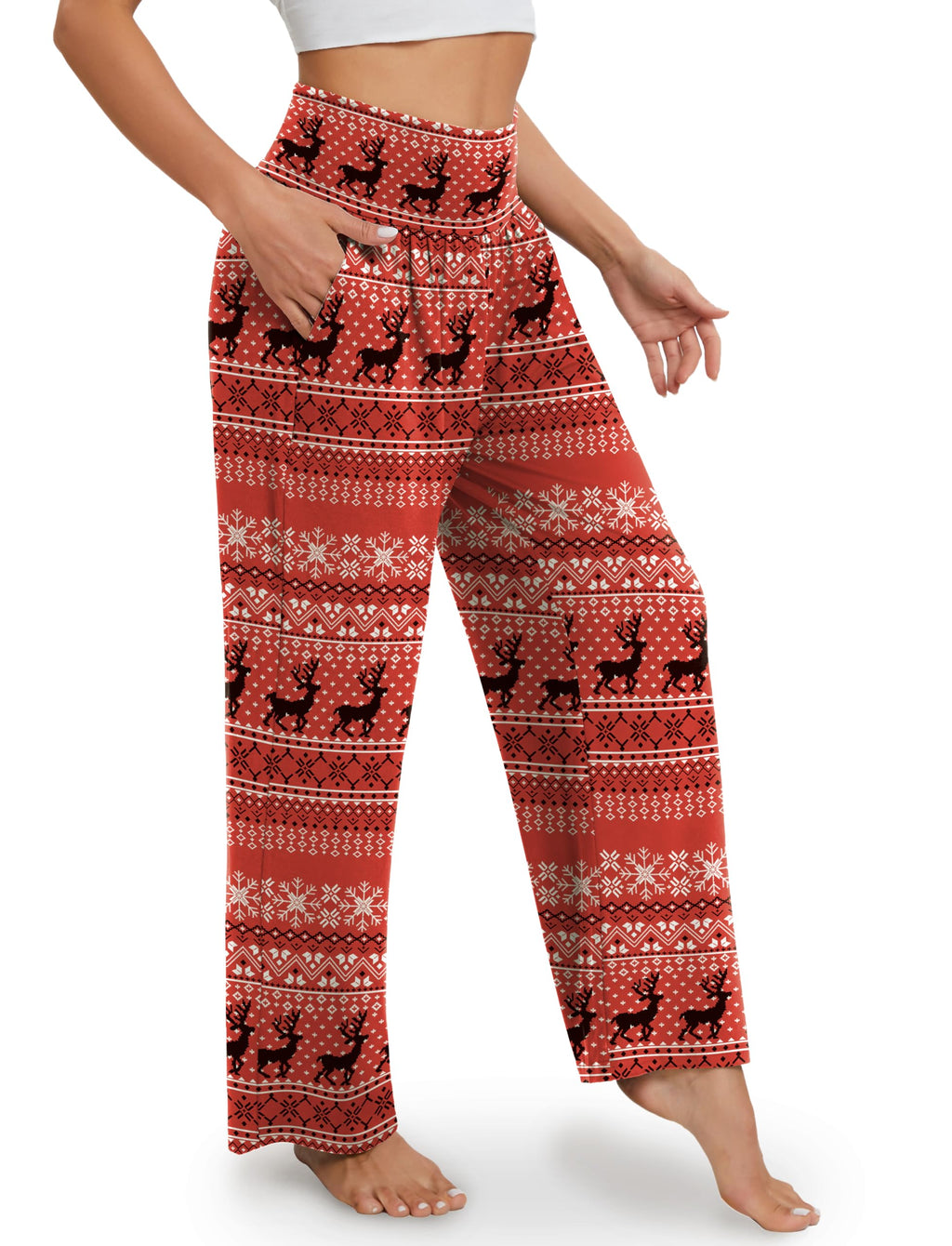 Gracyoga Women's Wide-Leg Yoga Pants Flowy Lounge Pajamas With Pockets