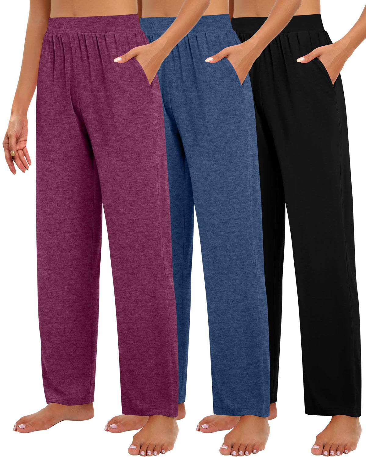 Huukeay 3 Pack Women's Lounge Pants Cozy Sweatpants X-large - Style 5