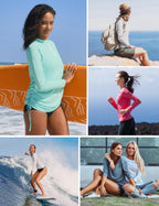 Ewedoos Rash Guard For Women Upf 50+ Sun Protection - Navy Blue