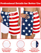 Sarfel American Flag Shorts Boys 4th of July Swim Trunks Boys Patriotic Swim Trunks American Flag Bathing Suit Boys' Swimwear