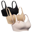 Ilovesia for Breastfeeding, Seamless Supportive Padded for Pregnancy, Comfy Women's Sleep Bralette for Mom Postpartum Full Coverage Black Purple Nude