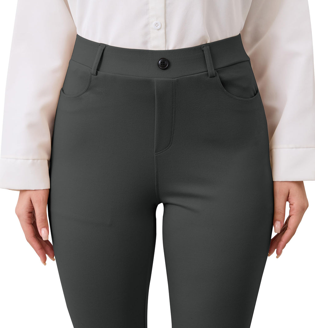 Vimpep Flare Yoga Dress Work Pants Women High-Waisted Pull - Dark Grey