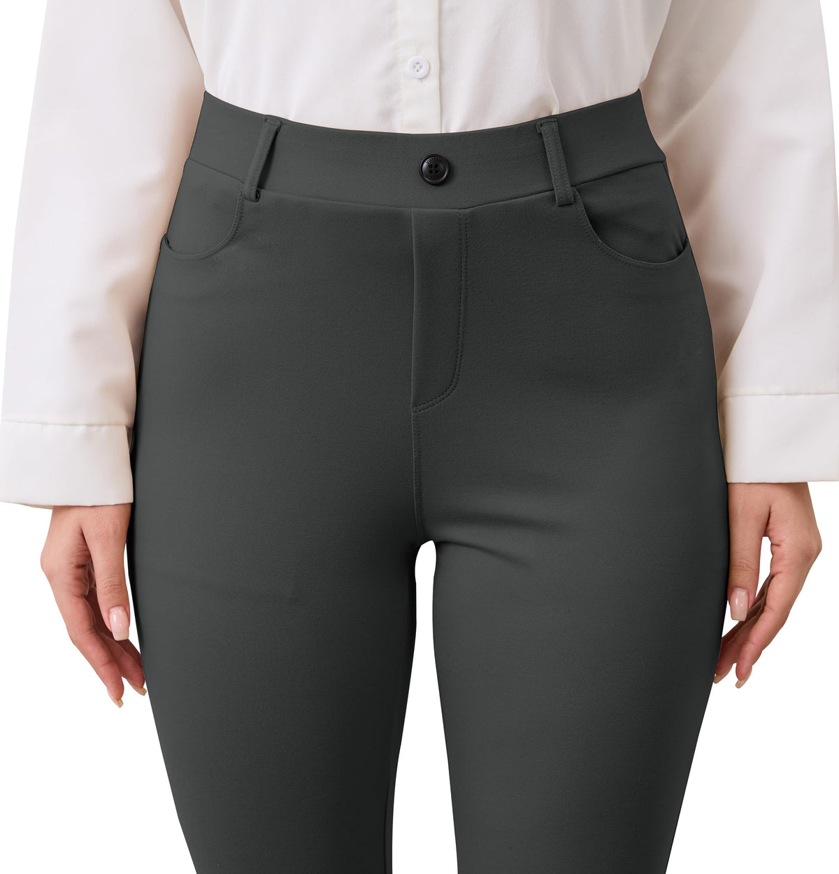 Vimpep Flare Yoga Dress Work Pants Women High-Waisted Pull - Dark Grey