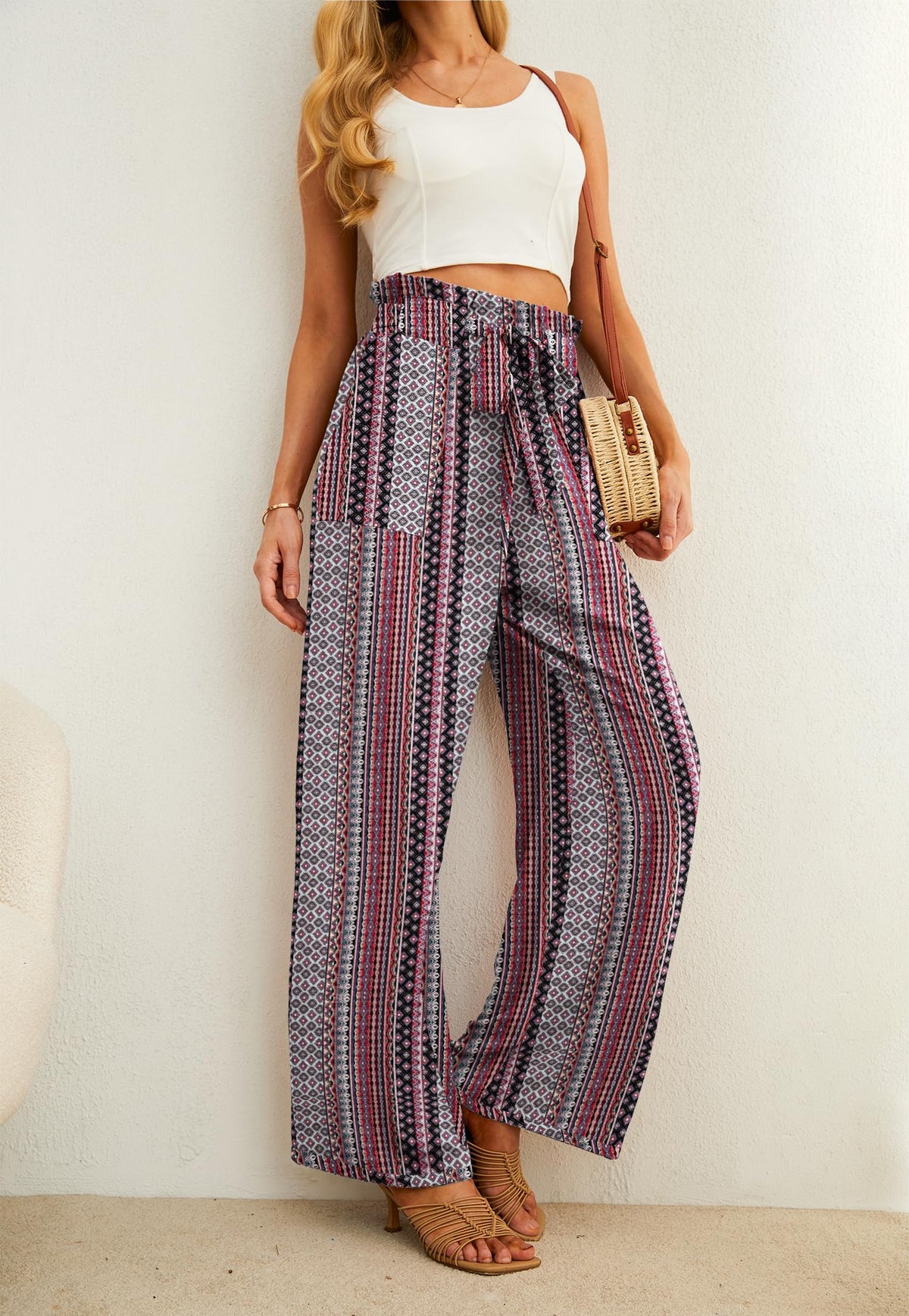 Iwollence Wollence Lightweight Stretch Palazzo Pants Women - Size 4X-Large