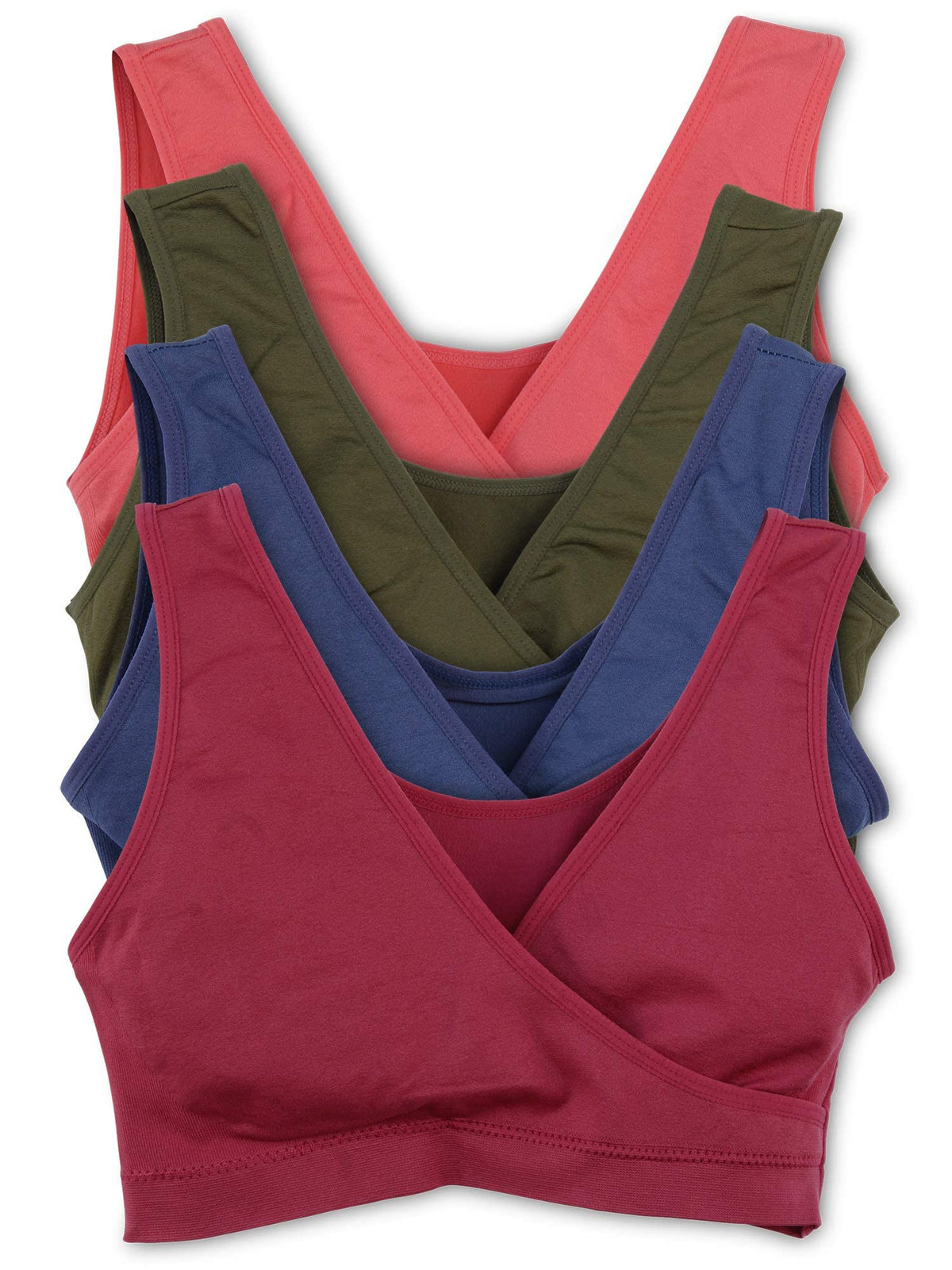 Caramel Cantina 4 Pack Nursing Maternity Women's’s Sleep Comfort (large, Fall) Bralette