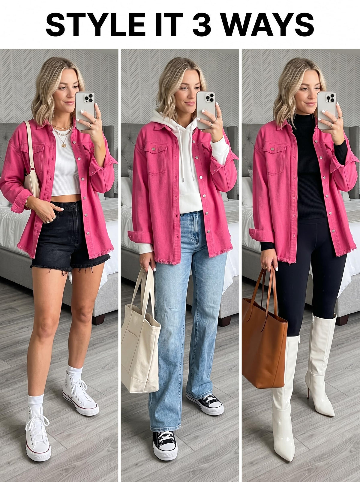 Dokotoo Denim Jacket For Women Oversized Jean With Pocket Hot Pink L - A