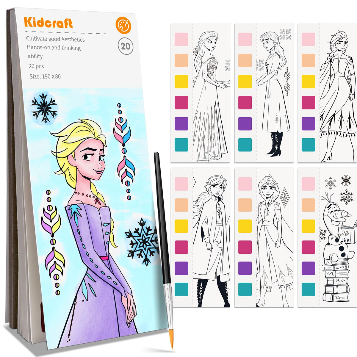Paint with Water Coloring Books for Kids, Pocket Mess Free Watercolor Painting Sets for Toddlers, Art and Craft Drawing Activities Gifts for Kids Ages 4 5 6 7 8+, Travel Activity Toys - Princess
