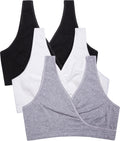 Women's Cakye 3 Pack for Sleep Cotton Breastfeeding (medium, Third Style) Nursing Bra