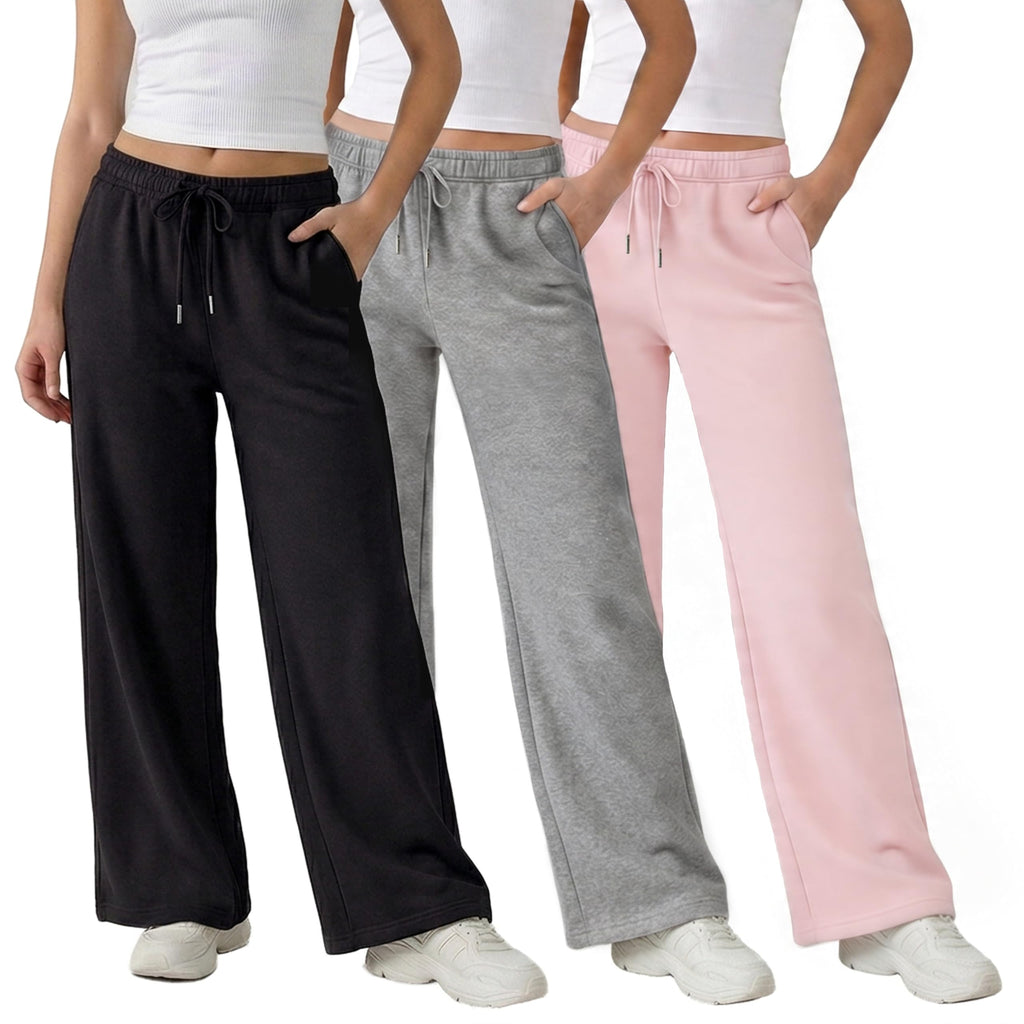Common Stitch 3 Pack Wide-Leg Fleece Sweatpants For Women Deep - Size 3X