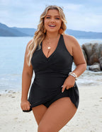 Blooming Jelly Women Plus-Size Swimdress One-Piece Tummy Control