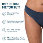 Woolly 95% Merino Wool Women's Thong Underwear for Travel & Everyday - XL
