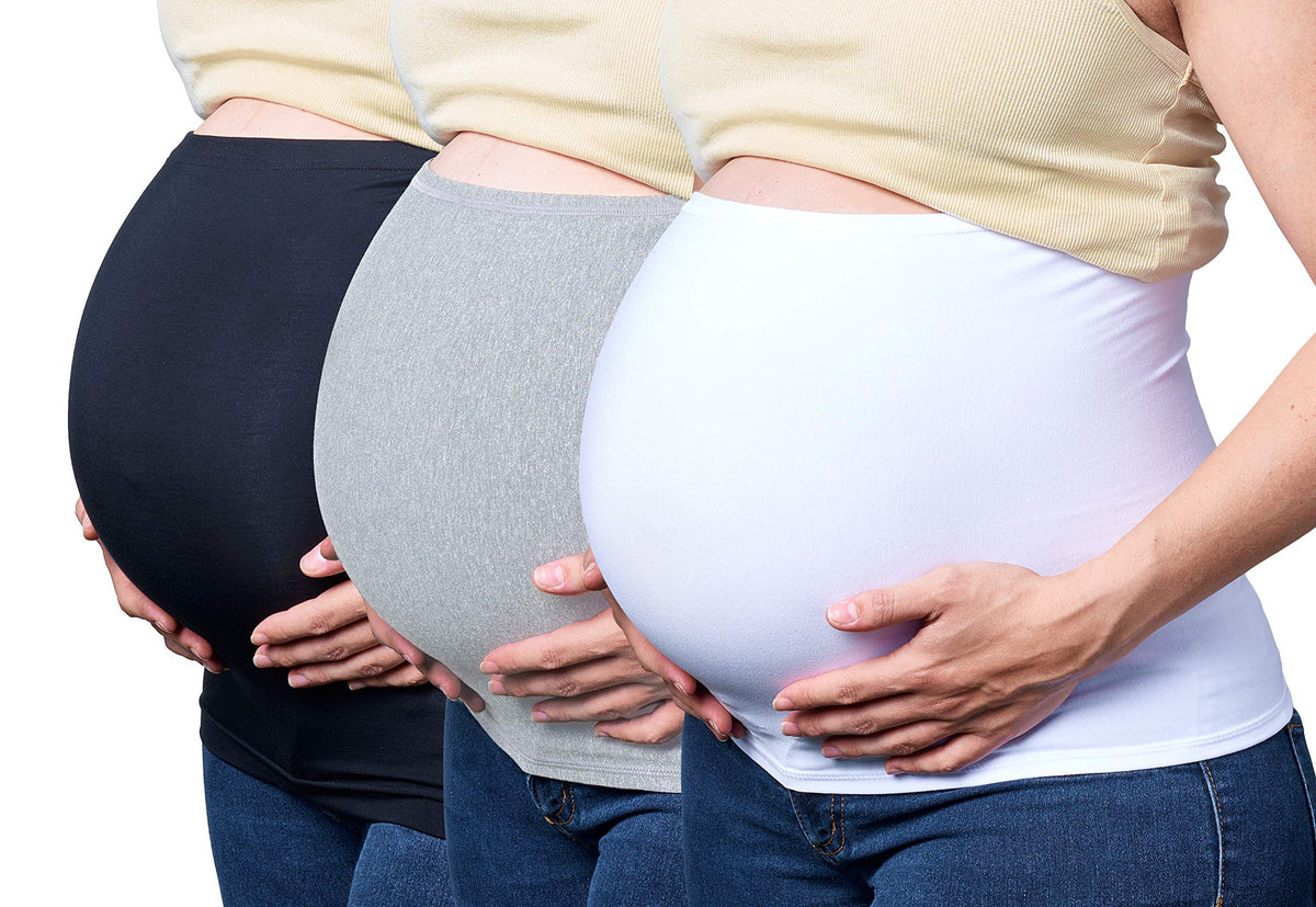 Women's Maddie Moo Belly Bands Available in 8 Sizes and 7 Colors. Maternity & Postpartum Shirt Extender 3 Packs for All Stages of Pregnancy Intimates