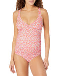 Essentials Women's Maternity Ruched V-neck Swimsuit With Adjustable