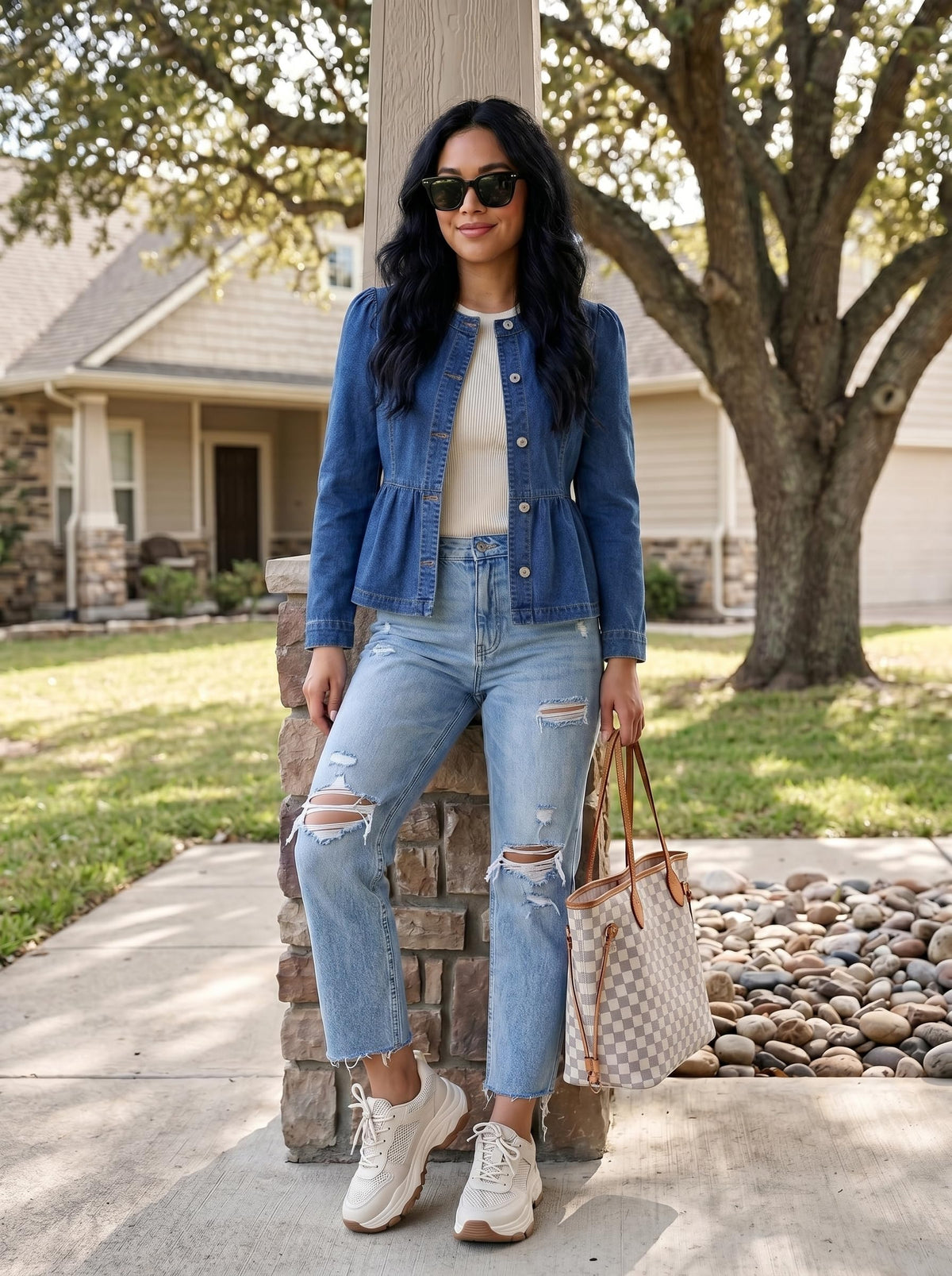 Dokotoo Cropped Jean Jacket Women Fashion Spring Summer Button Down Long Sleeve Cinched Waist Crop Denim Jackets For Rodeo Western Country