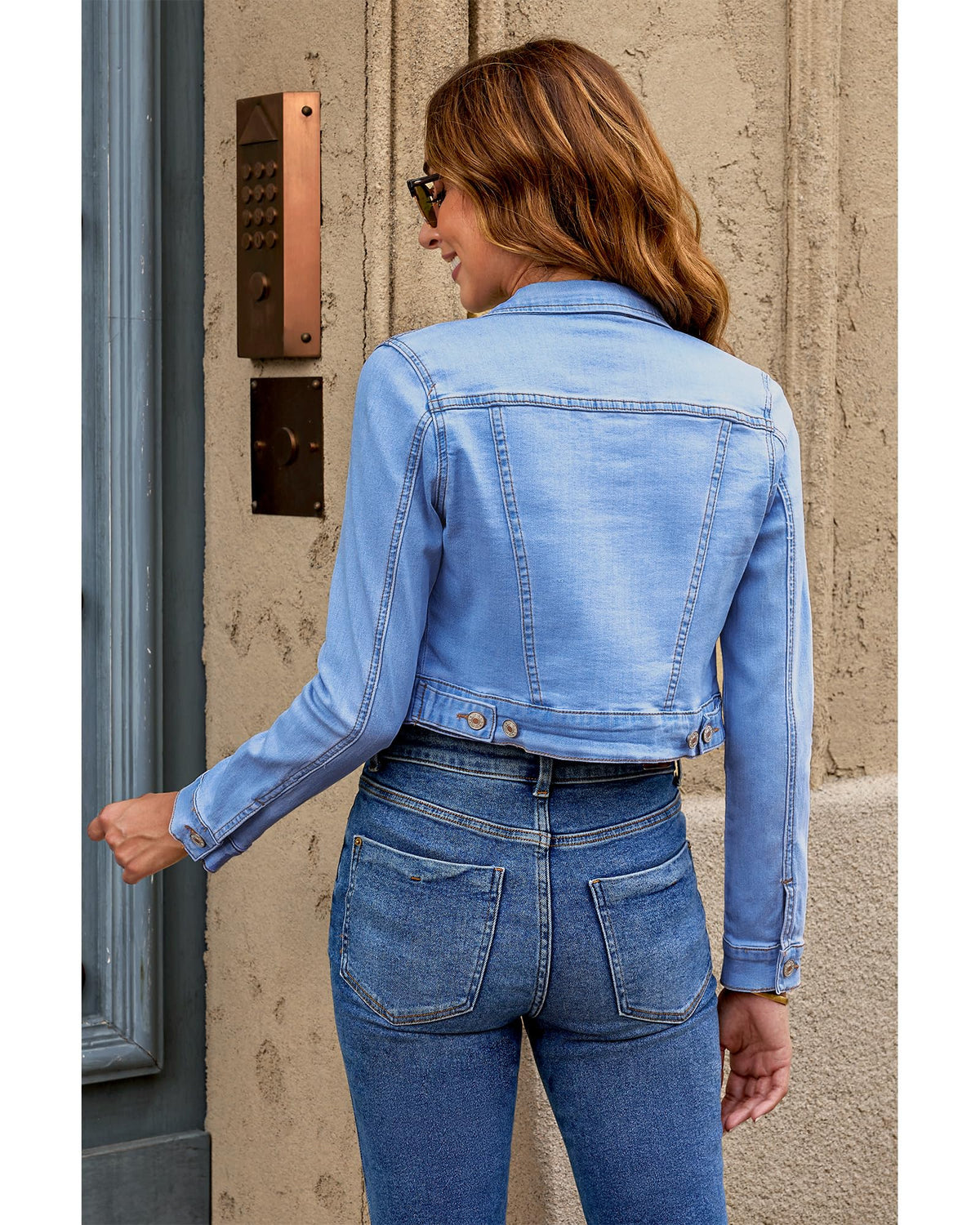 Luvamia Cropped Jean Jackets For Women Fashion Short Denim Shacket Jacket Lightweight Fitted Stretchy With Pockets Cowgirl Outfits Medium