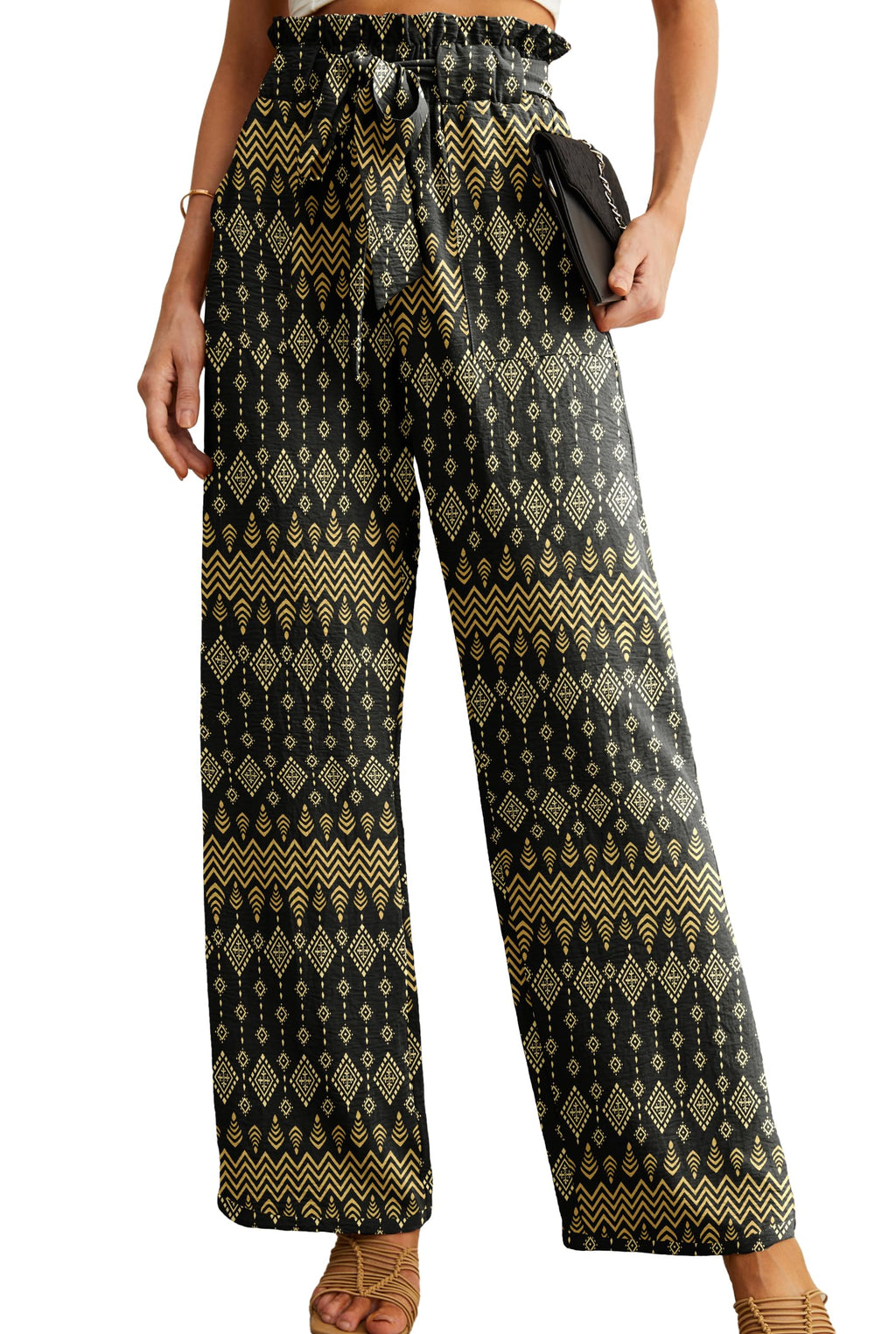 Iwollence Unique Adjustable Knot Palazzo Pants Women - Style 12