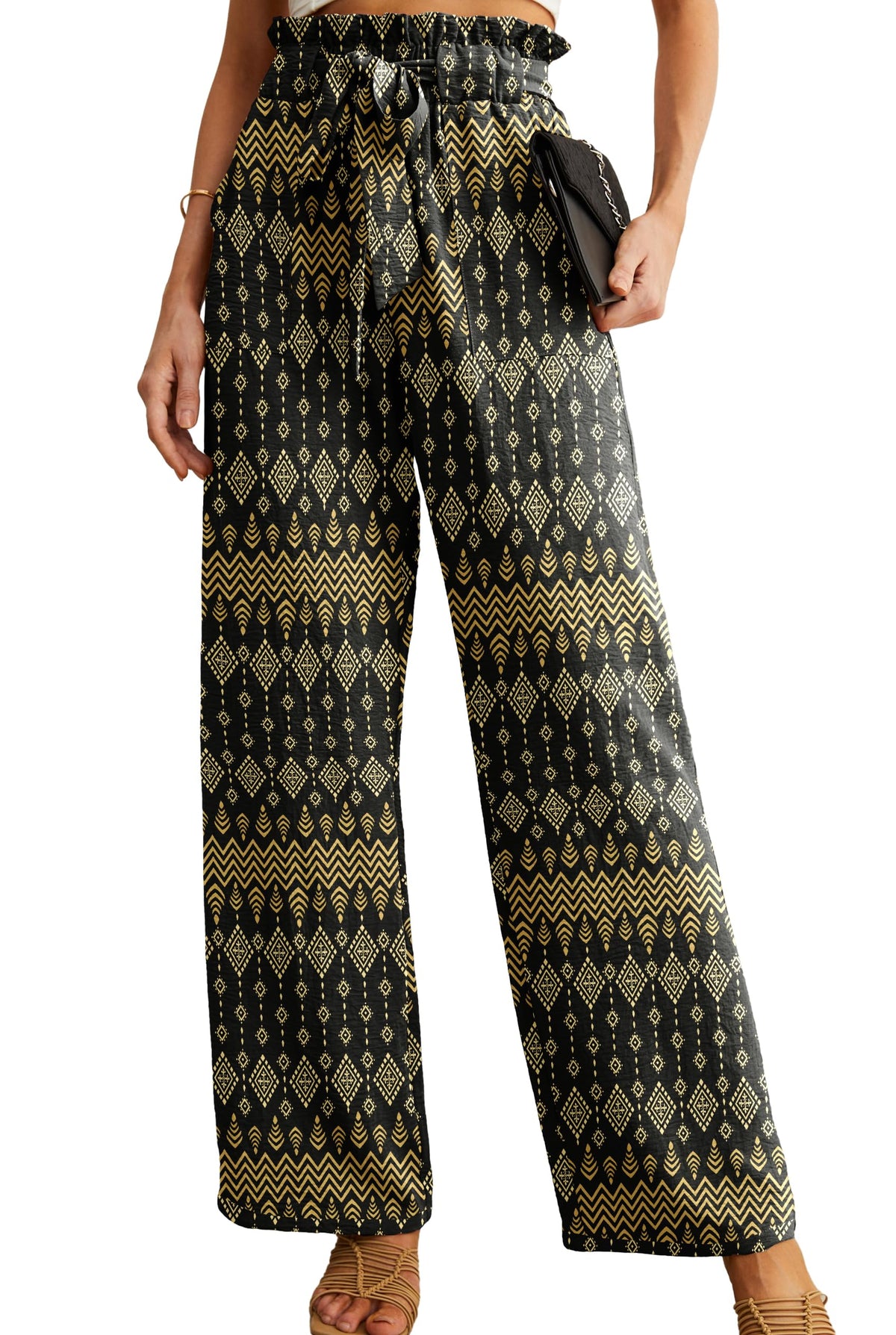 Iwollence Unique Adjustable Knot Palazzo Pants Women - Style 27