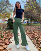 Promover Wide-Leg Sweatpants For Women Dark Forest Green S Petite