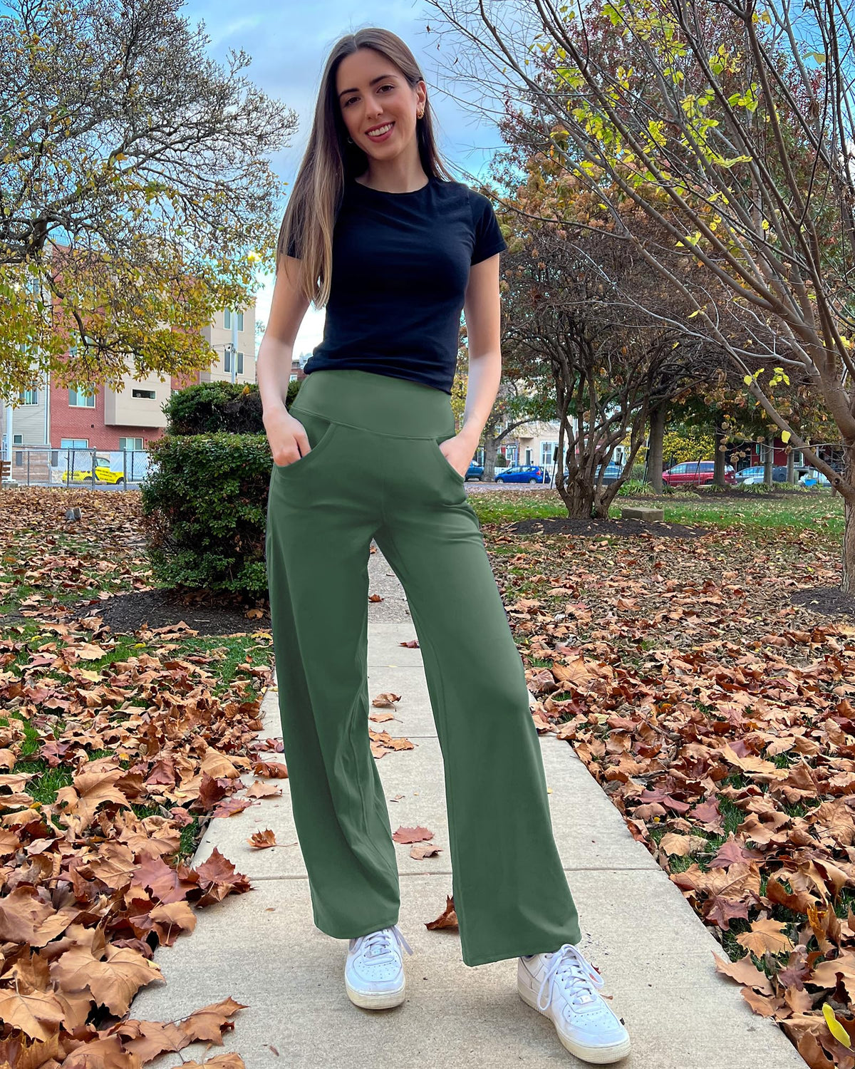 Promover Wide-Leg Sweatpants For Women Dark Forest Green M Petite