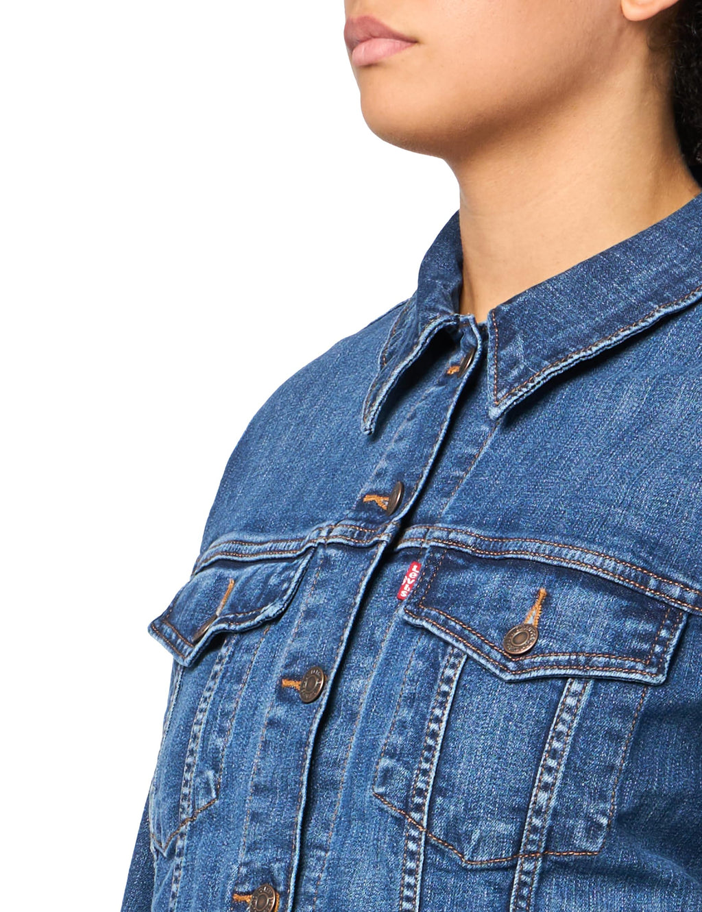 Levi's Women's Original Trucker Jacket (also Available, (new) See Her Run Plus, X-large Denim