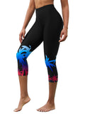 ATTRACO Swim Pants for Women High Waisted Printed Swim Legging Black Red XL