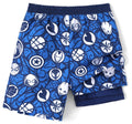 Disney Marvel Spiderman Toddler Boys Rash Guard Swim Trunks Compression Liner Summer Swim Shorts UPF 50+Swimming Trunks Sea Surf Bathing Suit Kids Swimsuit Deep Blue Swimwear Pool Board Short 3-4 Year