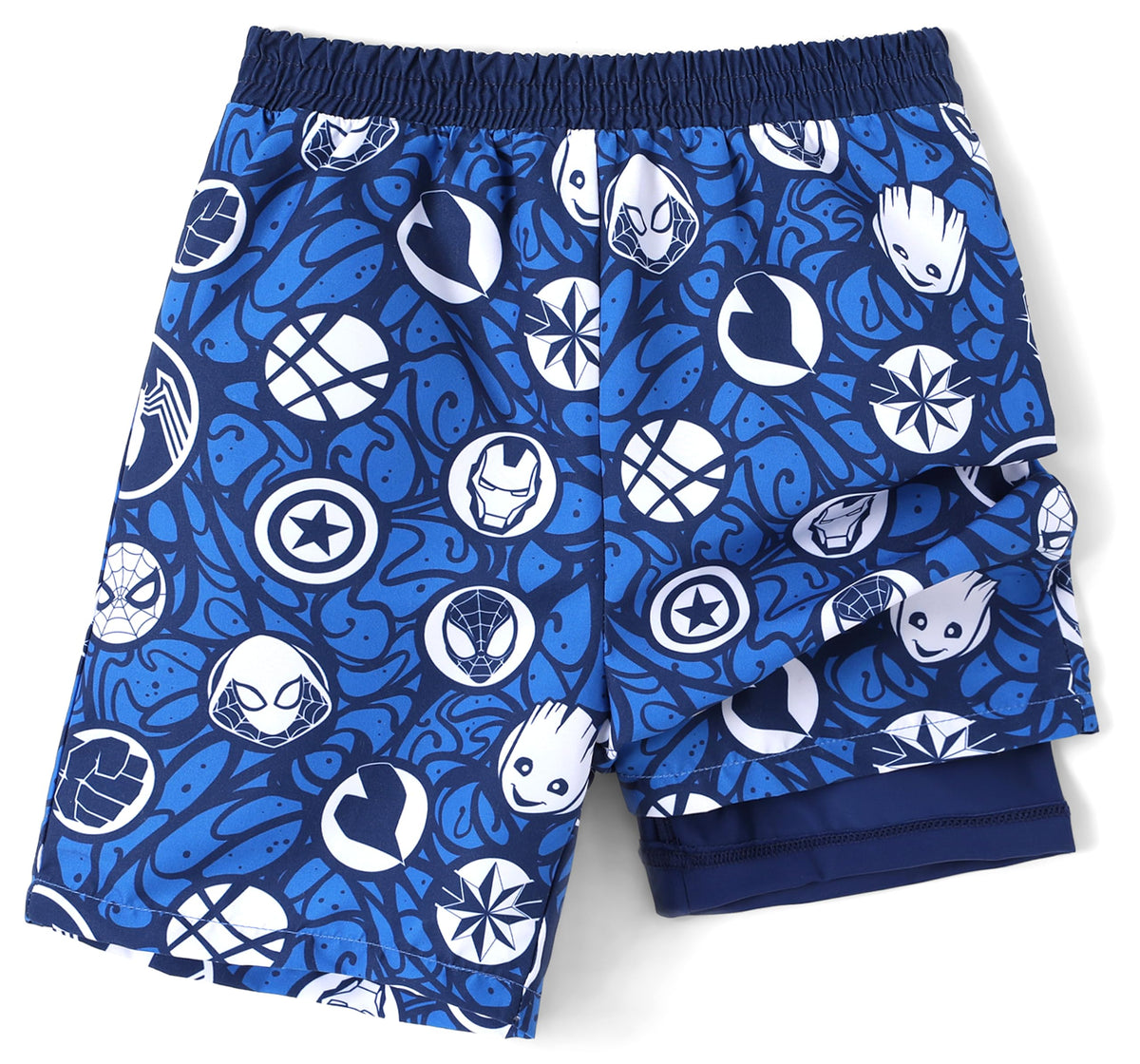 Disney Marvel Spiderman Toddler Boys Rash Guard Swim Trunks Compression Liner Summer Swim Shorts UPF 50+Swimming Trunks Sea Surf Bathing Suit Kids Swimsuit Deep Blue Swimwear Pool Board Short 3-4 Year