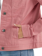 Wrangler Authentics Women's Stretch Denim Jacket, Dusty Rose, Large