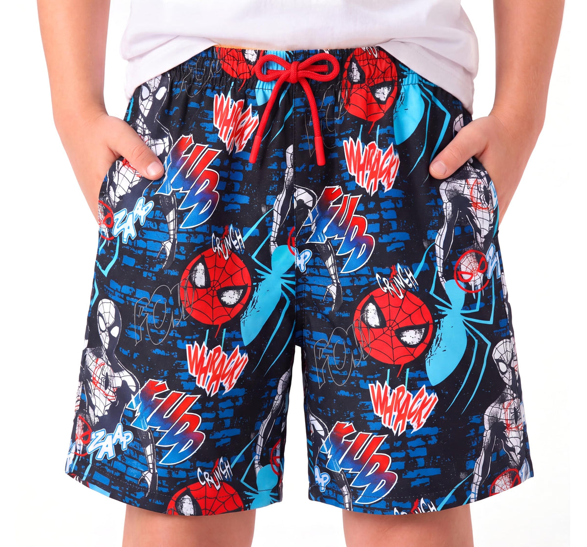 Disney Swimwear Marvel Boy Swim Short Spiderman Toddler UPF 50+ Rash Guard Swim Trunks Compression Liner Pocket Swimming Trunk Multi-Color Board Short Surf Bathing Suit Swimsuit Beach Cloth 3-4 Years