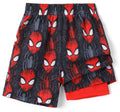 Disney Marvel Spiderman Toddler Boys Rash Guard Swim Trunks Compression Liner Summer Swim Shorts UPF 50+Swimming Trunks Surf Bathing Suit Kids Swimsuit Black Swimwear Pool Party Playwear 3-4 Years