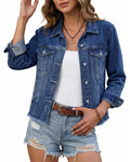Luvamia Winter Jacket For Women Denim Shirt Oversized Light Weight Timeless Blue X-large Fits Size 16 18