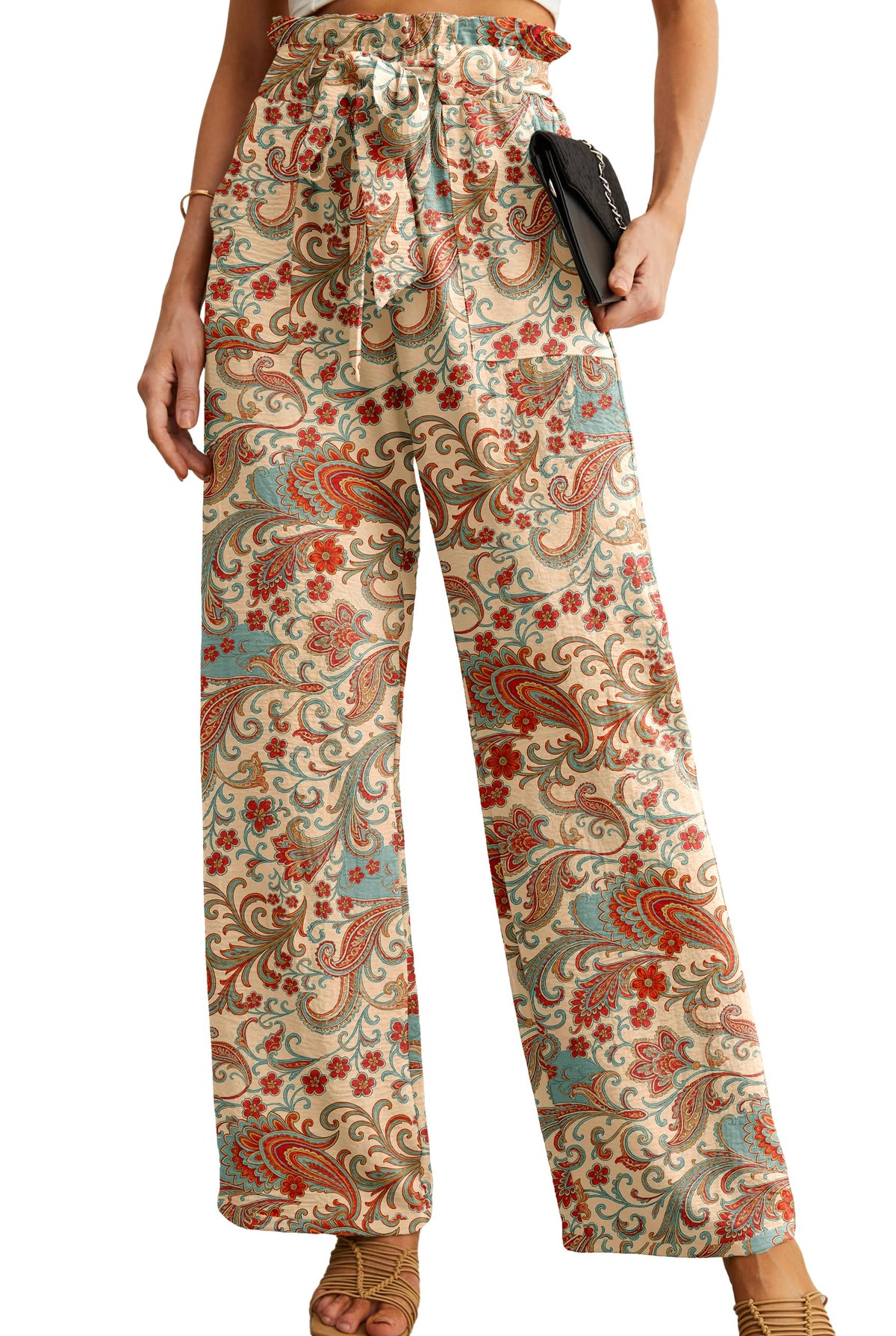 Iwollence Unique Adjustable Knot Palazzo Pants Women - Style 20