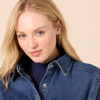 Amazon Essentials Women's Oversized-fit Heavyweight Denim Shirt Jacket, Medium Wash, X-small