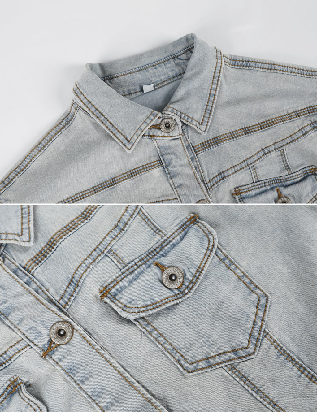Omoone Women's Summer Short Sleeve Crop Denim Trucker Jacket Jean Coat Tops (lightwashdenim-xl)