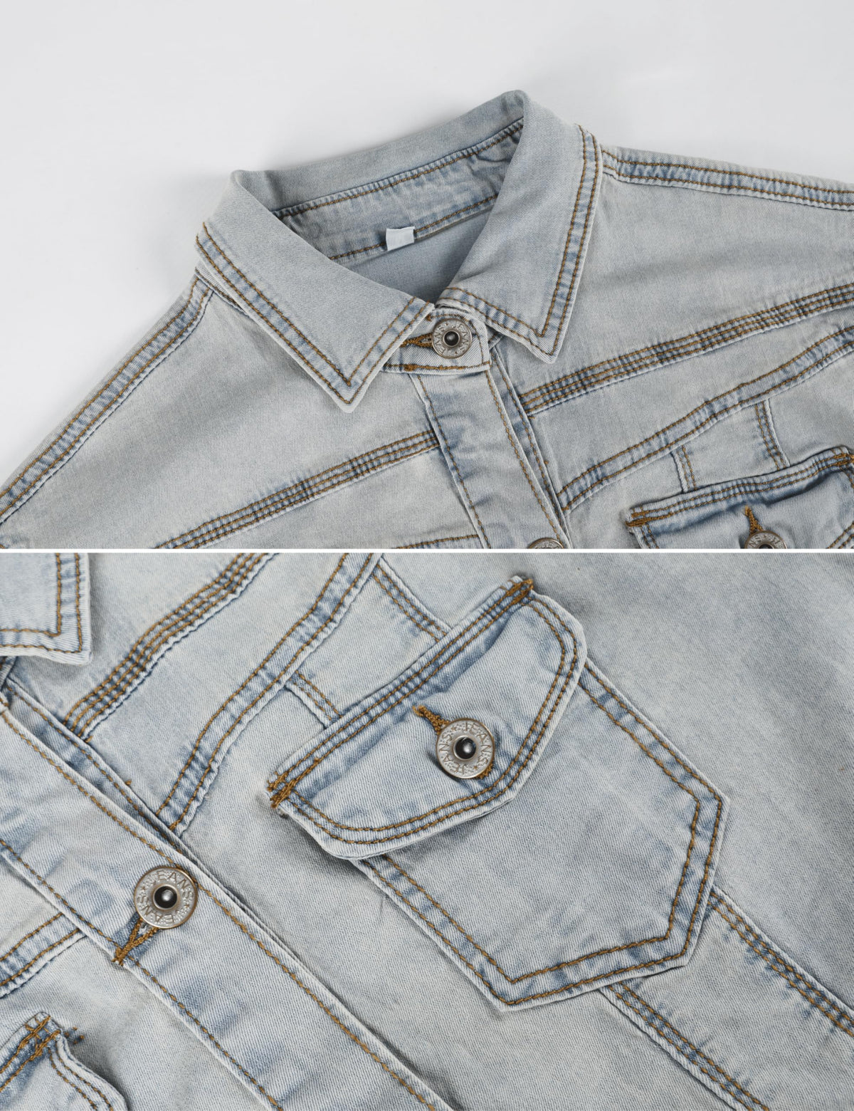 Omoone Women's Summer Short Sleeve Crop Denim Trucker Jacket Jean Coat Tops (lightwashdenim-xl)