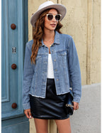 Luvamia Casual Jackets For Women Denim Shacket Womens Blue Jean Winter Jacket Summer Clothes Chaquetas De Mujer Elegante Medium Size Large