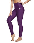 FitsT4 Sports Women's Swimming Leggings UPF 50+ High Waisted with Pockets Swim Pants Purple