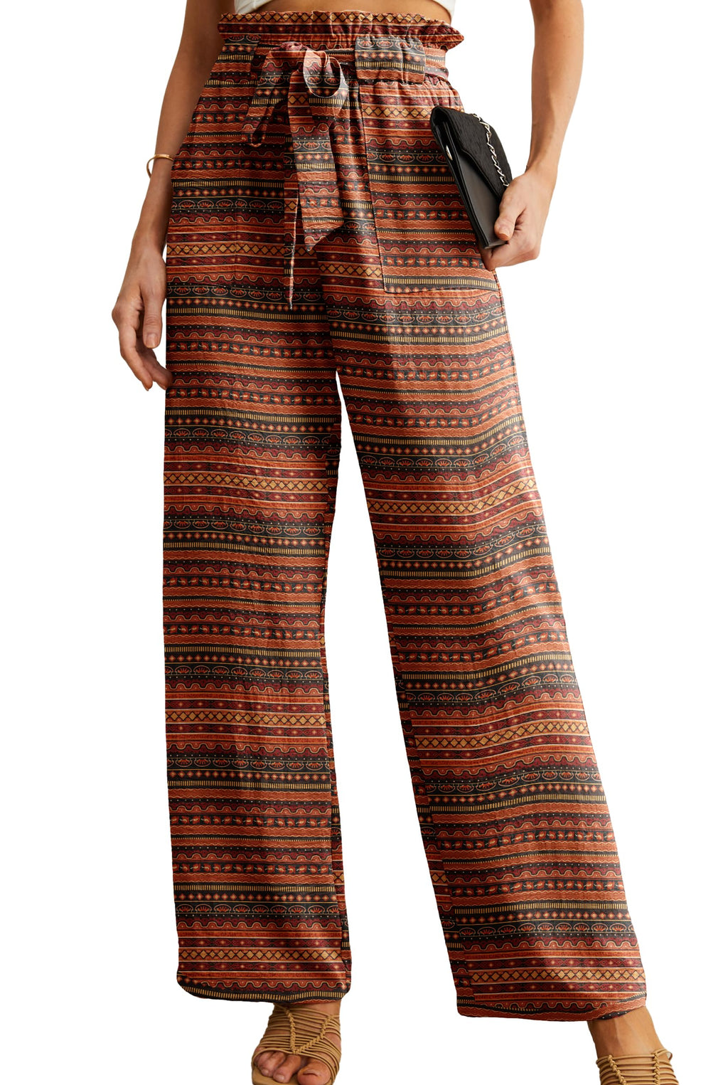 Iwollence Unique Adjustable Knot Palazzo Pants Women - Size XX-Large