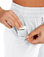Specialmagic Women's Capri Pants Cotton Sweatpants Ivory White 2xl