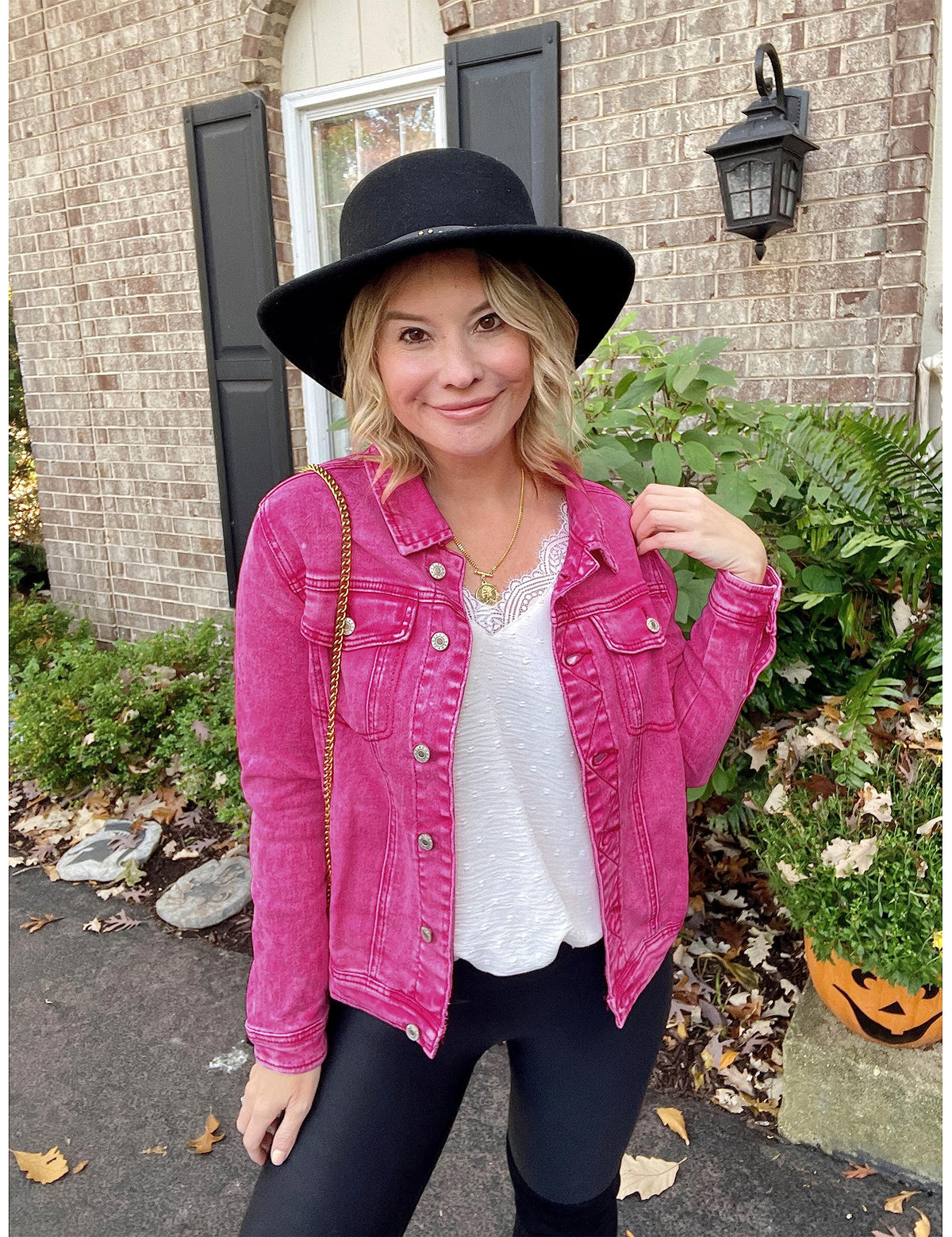 Luvamia Pink Jacket Women Jean Country Concert Outfits Size S - Raspberry Rose