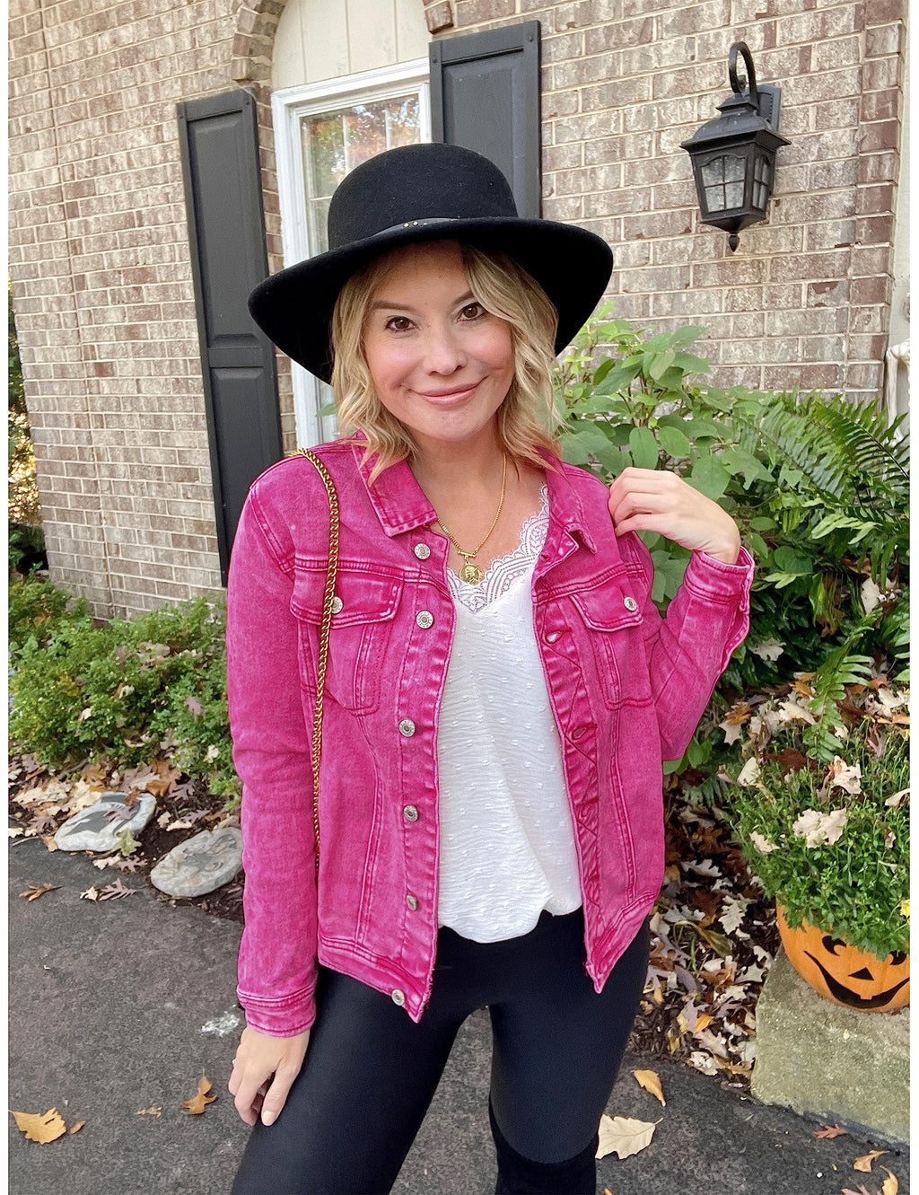Luvamia Womens Denim Jacket Pink For Women Fall Clothes - Raspberry Rose
